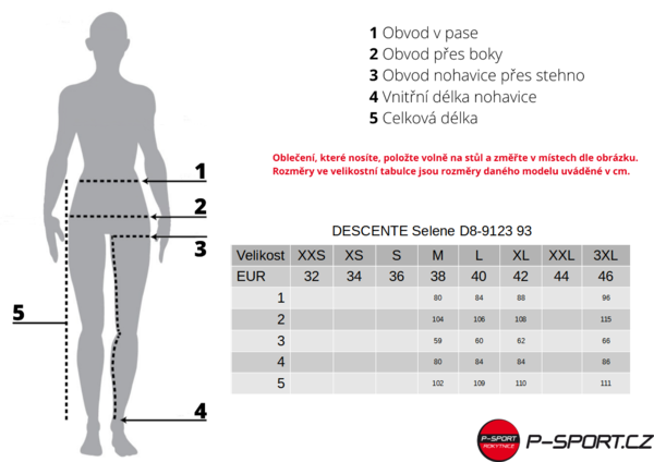 Dámské kalhoty DESCENTE Selene D8-9123 93