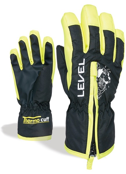 Dětské rukavice Level Dudy Black-Yellow 4182JG.47 25/26