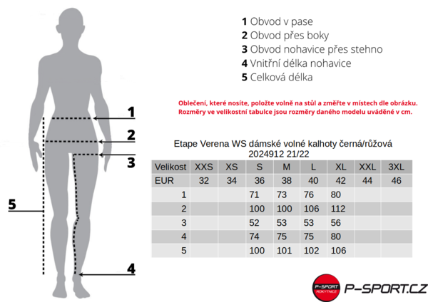 Etape Verena WS dámské volné kalhoty černá/růžová 2024912 25/26