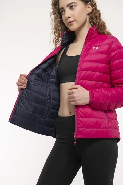 Dámská péřová bunda Mac In a Sac Polar Packable Women's Down Jacket Fuchsia Navy 25/26