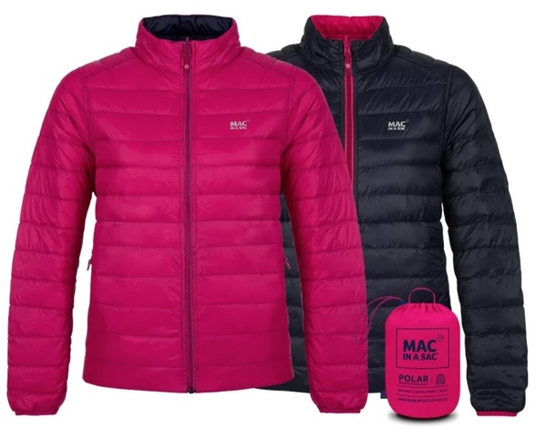 Dámská péřová bunda Mac In a Sac Polar Packable Women's Down Jacket Fuchsia Navy 25/26