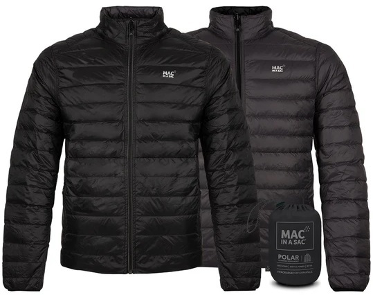 Pánská péřová bunda Mac In a Sac Polar Packable Men's Down Jacket Jet Black Charcoal 25/26