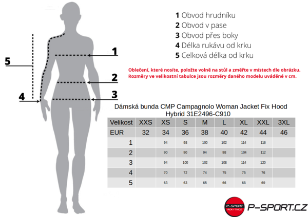 Dámská bunda CMP Campagnolo Woman Jacket Fix Hood Hybrid 31E2496-C910