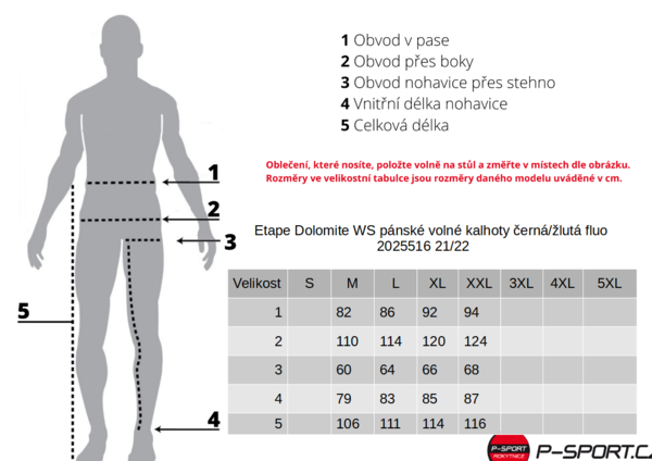 Etape Dolomite WS pánské volné kalhoty černá/žlutá fluo 2025516 25/26