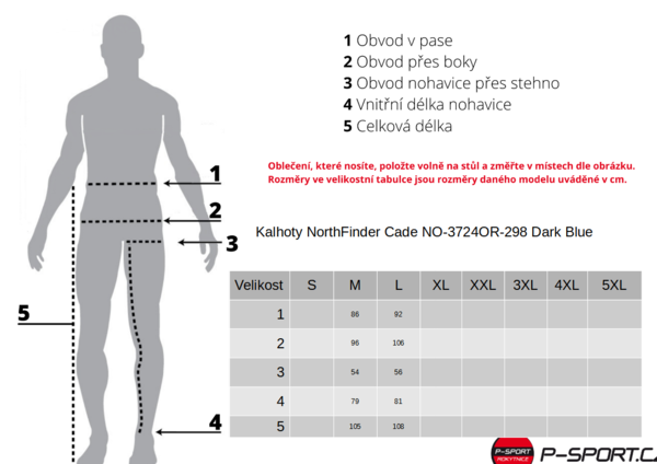 Kalhoty NorthFinder Cade NO-3724OR-298 Dark Blue 25/26