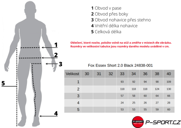 Kraťasy Fox Essex Short 2.0 Black 24838-001