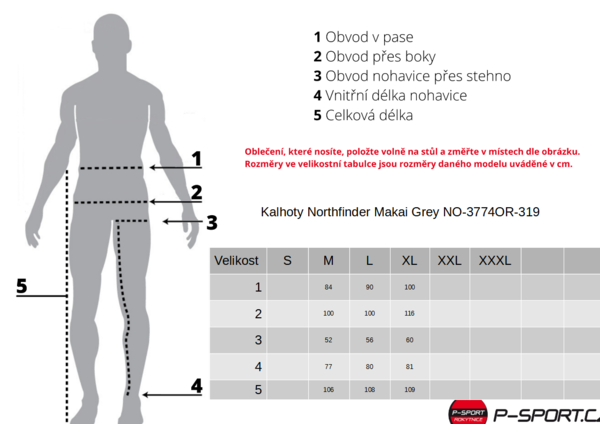 Kalhoty Northfinder Makai Grey NO-3774OR-319 25/26