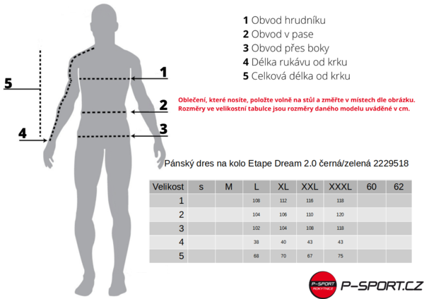 Pánský dres na kolo Etape Dream 2.0 černá/zelená 2229518 25/26