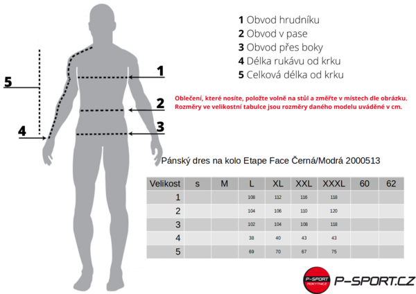 Pánský dres na kolo Etape Face Černá/Modrá 2000513 25/26