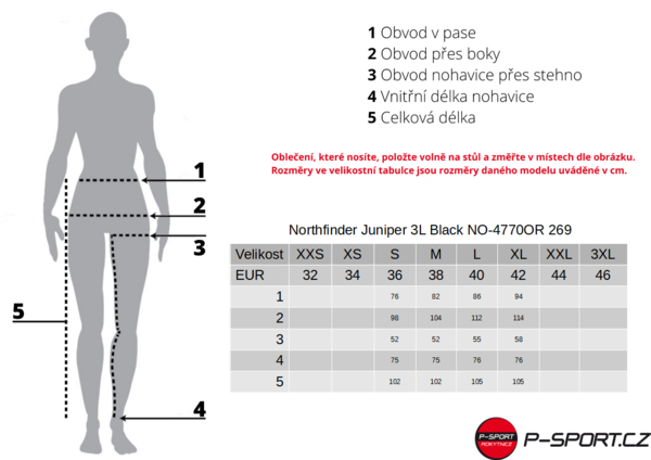 Dámské kalhoty Northfinder Juniper 3L Black NO-4770OR 269 25/26