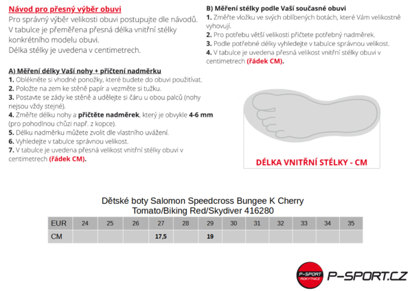 Dětské boty Salomon Speedcross Bungee K Cherry Tomato/Biking Red/Skydiver 416280