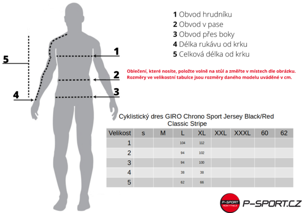 Cyklistický dres GIRO Chrono Sport Jersey Black/Red Classic Stripe