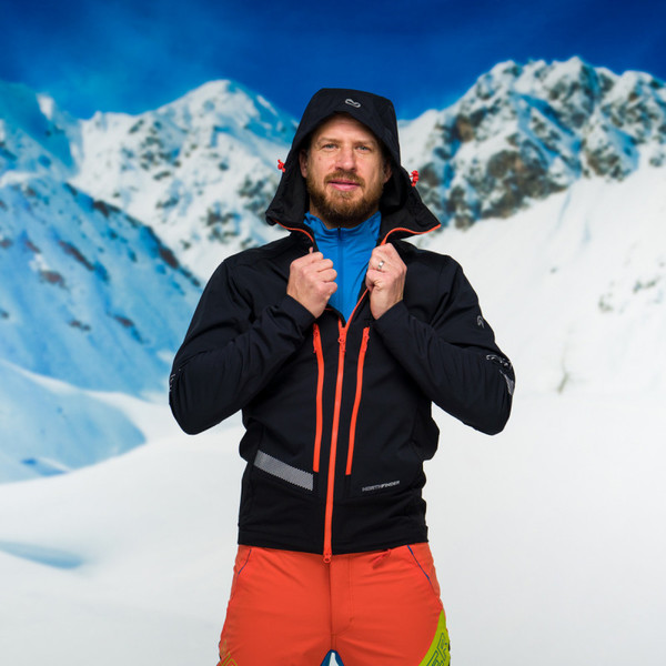 Pánská softshellová bunda na skialp Northfinder Hruby Performance Windprotect BU-3811SKP-270 Black/Black
