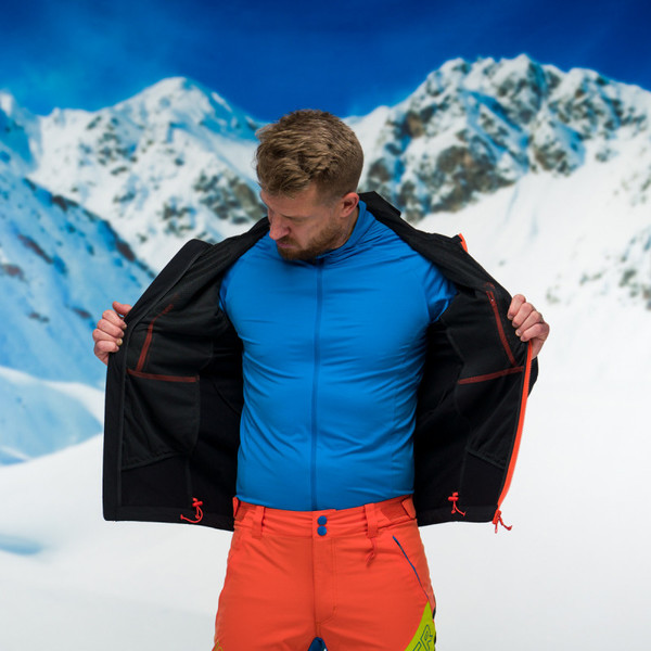 Pánská softshellová bunda na skialp Northfinder Hruby Performance Windprotect BU-3811SKP-270 Black/Black