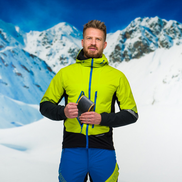 Pánská softshellová bunda na skialp Northfinder Sokolec Polartec® Alpha® Direct BU-3810SKP-273 black green