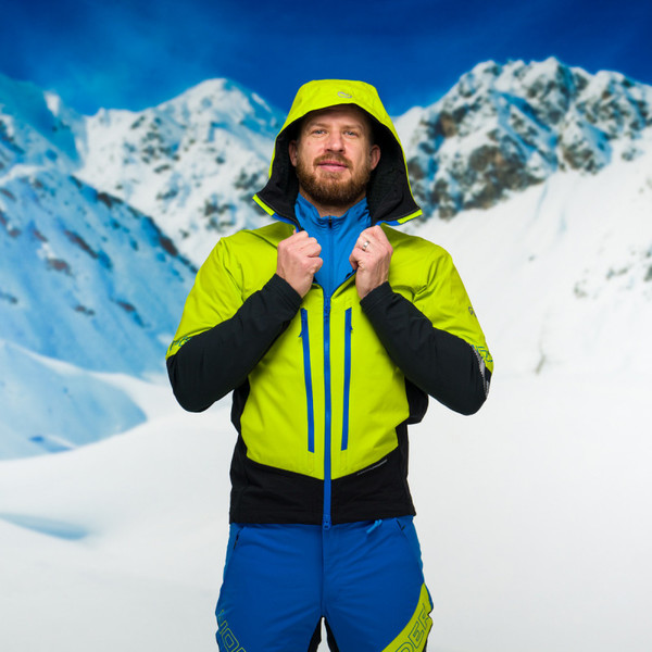 Pánská softshellová bunda na skialp Northfinder Sokolec Polartec® Alpha® Direct BU-3810SKP-273 black green