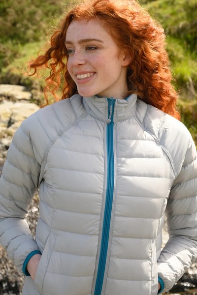Dámská péřová bunda Mac In a Sac Polar Packable Women's Down Jacket Light Petrol/Soft Grey 25/26