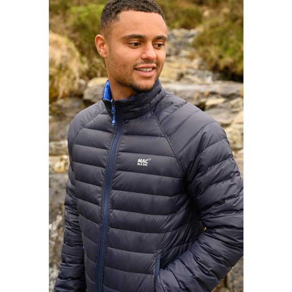 Pánská péřová bunda Mac In a Sac Polar Packable Men's Down Jacket Jet Navy/Saxe Blue 25/26