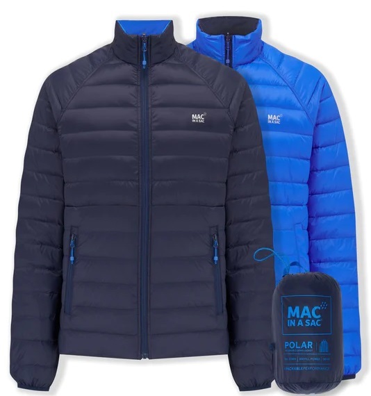 Pánská péřová bunda Mac In a Sac Polar Packable Men's Down Jacket Jet Navy/Saxe Blue 25/26