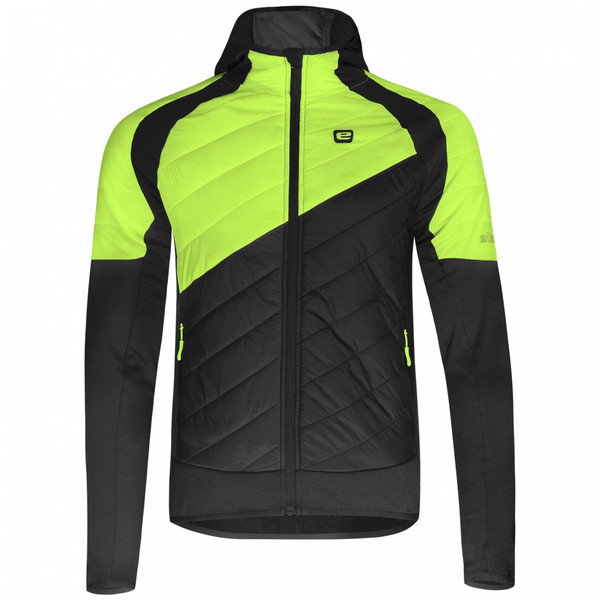 Hybridní Mikina/Bunda s kapucí Etape CRUX PRO 2.0 černá/žlutá fluo 2230161 25/26