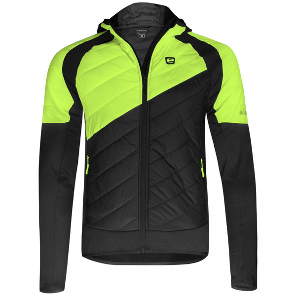 Hybridní Mikina/Bunda s kapucí Etape CRUX PRO 2.0 černá/žlutá fluo 2230161 25/26