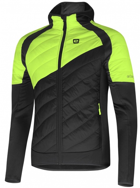 Hybridní Mikina/Bunda s kapucí Etape CRUX PRO 2.0 černá/žlutá fluo 2230161 25/26