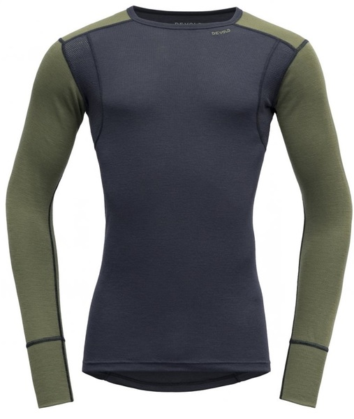 Pánské merino triko Devold Hiking Man Shirt GO-245-220-B-404C Lichen/Night Blue 25/26