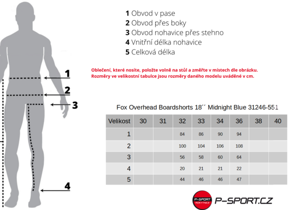 Šortky (Plavky) Fox Overhead Boardshorts 18´´ Midnight Blue 31246-551
