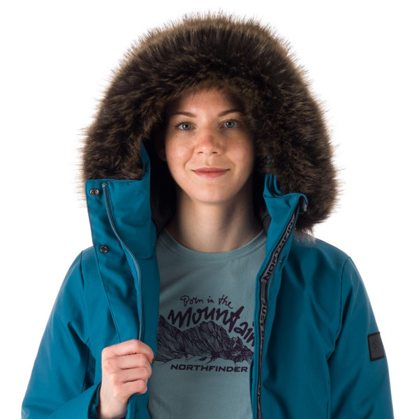 Dámská bunda prodloužená Northfinder XENYIA BU-6071SP-549 Mineral Blue