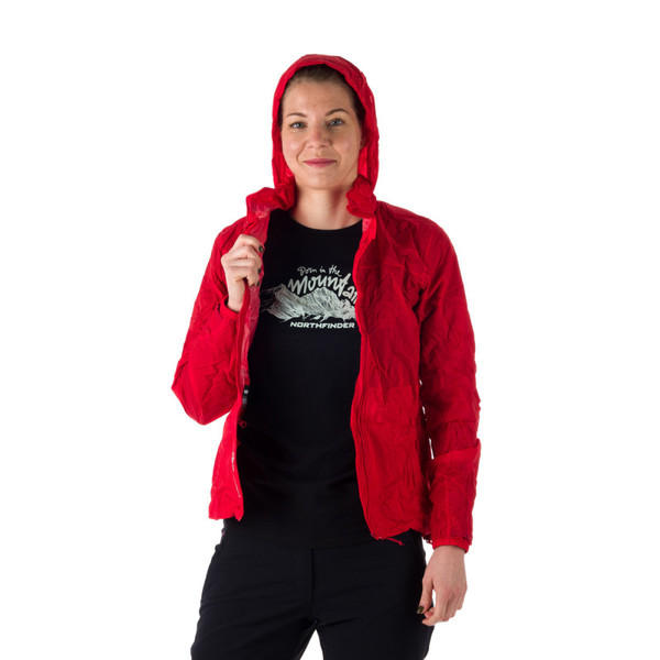 Dámská sbalitelná Bunda Northfinder Northkit BU-4268OR 289 Bright Red 25/26