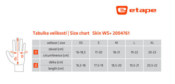 Zateplené rukavice Etape Skin WS+ černá/žlutá fluo 2004761 25/26