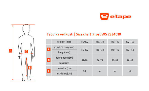Dětské softshellové Kalhoty Etape Frost WS černá 2334010 25/26