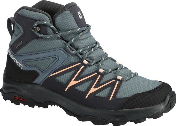 Trekové boty Salomon Daintree MID GTX Gore-tex W Stormy Weather/Ebony/Almond Cream L41678500