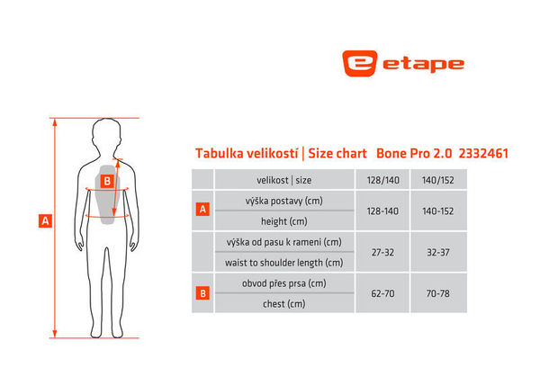 Páteřák/chránič páteře Etape Bone Pro 2.0 černá/žlutá fluo 2332461 25/26