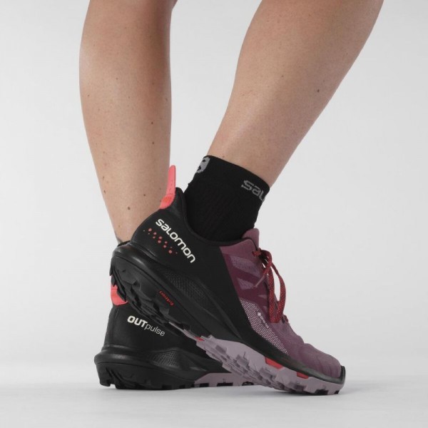 Trekové boty Salomon Outpulse GTX Gore-tex W tulipwood/black/poppy red L41689700