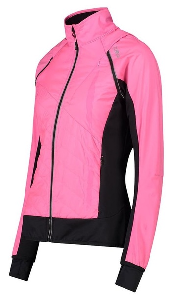 Dámská bunda s odepínacími rukávy  CMP Women's hybrid jacket 30A2276-B351 Pink Fluo 25/26