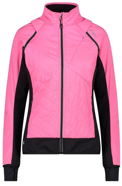 Dámská bunda s odepínacími rukávy  CMP Women's hybrid jacket 30A2276-B351 Pink Fluo 25/26