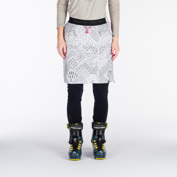 Zateplená skialpová sukně NORTHFINDER Jaraba Polartec® White/Print SU-45603SKP-437