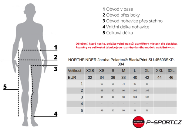 Zateplená skialpová sukně NORTHFINDER Jaraba Polartec® Black/Print SU-45603SKP-384