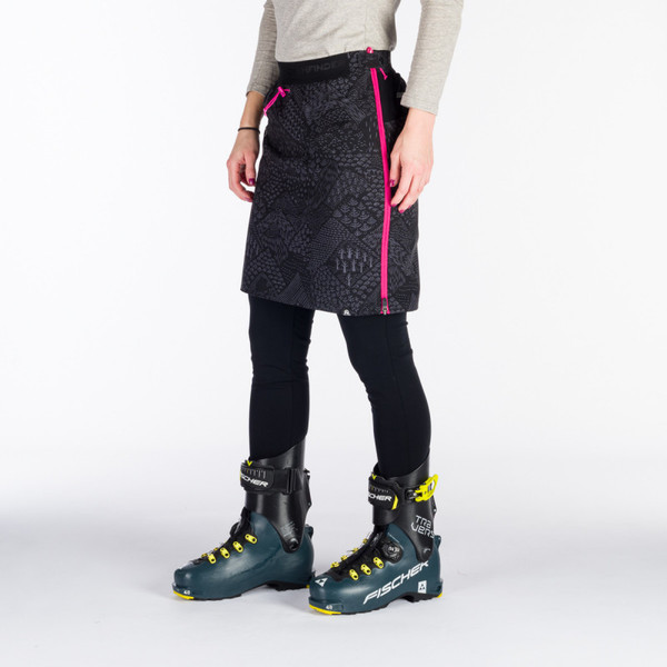 Zateplená skialpová sukně NORTHFINDER Jaraba Polartec® Black/Print SU-45603SKP-384