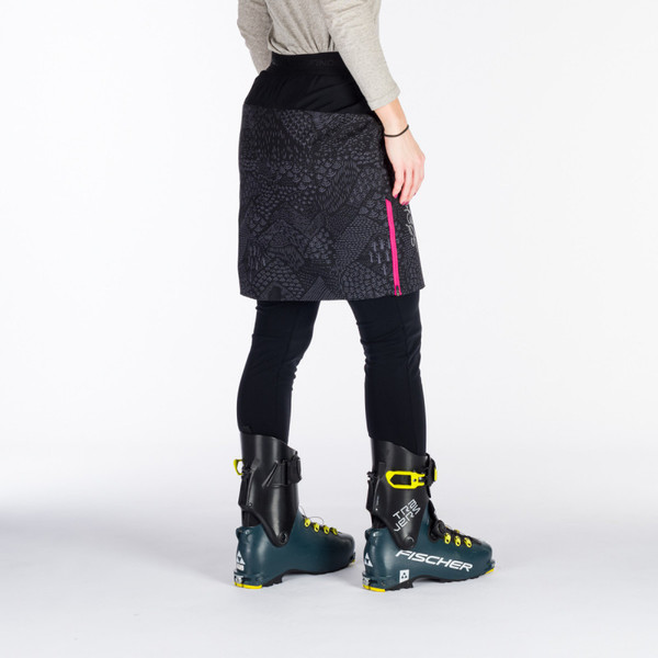 Zateplená skialpová sukně NORTHFINDER Jaraba Polartec® Black/Print SU-45603SKP-384