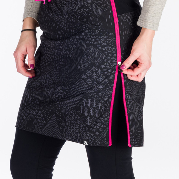 Zateplená skialpová sukně NORTHFINDER Jaraba Polartec® Black/Print SU-45603SKP-384