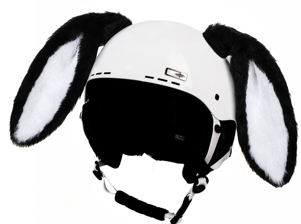Crazy Ears Uši na helmu Králík černý - suchý zip 25/26