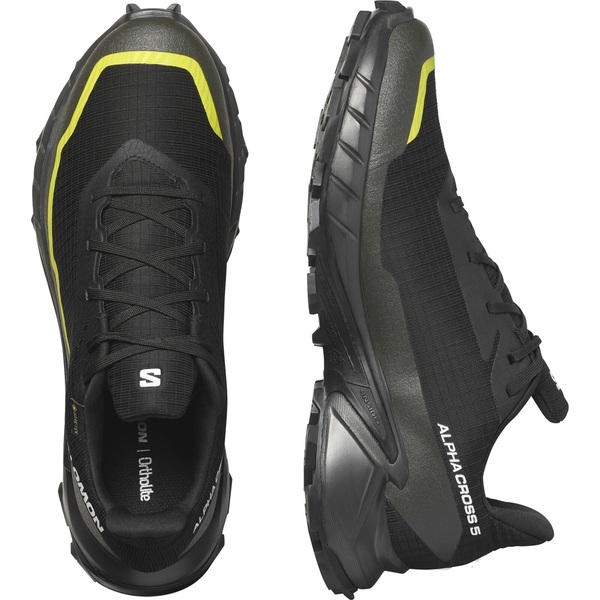 Trailové běžecké boty Salomon Alphacross 5 GTX M Gore-tex L47460400 Black/Peat/Sulphur Spring 24/25