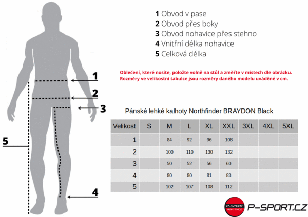 Pánské lehké kalhoty Northfinder BRAYDON Black NO-3940SP-269 25/26