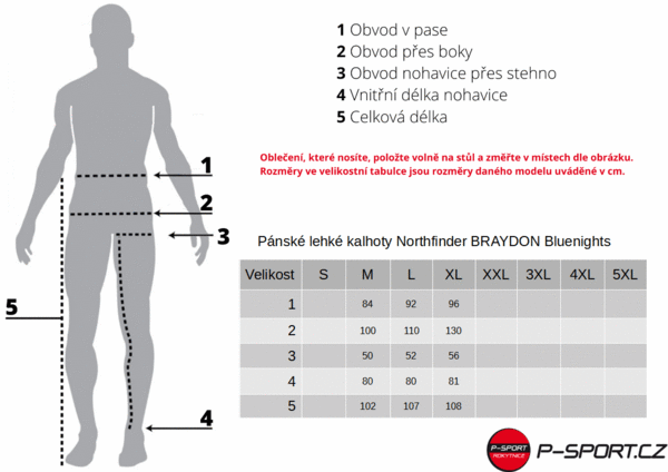 Pánské lehké kalhoty Northfinder BRAYDON Bluenights NO-3940SP-464 25/26