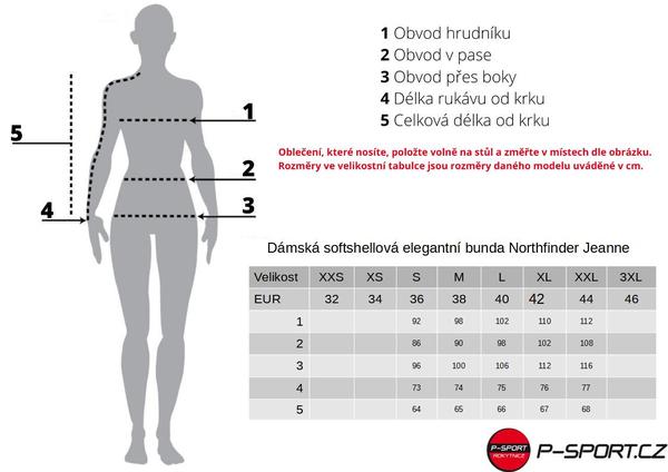 Dámská softshellová elegantní bunda Northfinder Jeanne BU-6135OR 269 Black 25/26