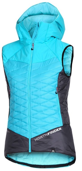 Dámská skialpová/outdoorová Vesta NORTHFINDER JAVOROVA Primaloft® Gold Blue Black VE-44451SKP-282 25/26