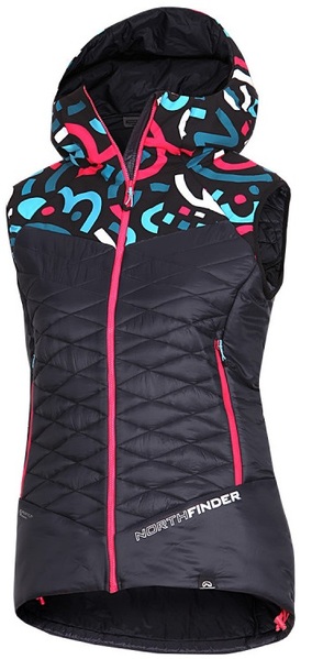 Dámská skialpová/outdoorová Vesta NORTHFINDER JAVOROVA Primaloft® Gold Multicolorprint VE-44451SKP-512 25/26