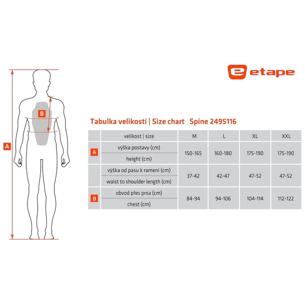 Páteřák/chránič páteře Etape Spine Černá/Žlutá Fluo 2495116 25/26